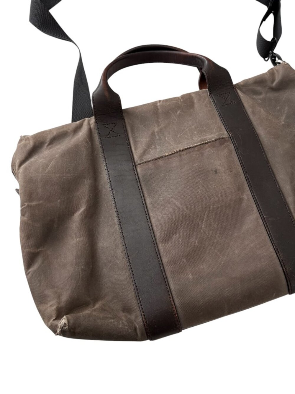 Jack Spade x Halley Stevensons Messenger Crossbody Bag Waxed Canvas Leather Trim